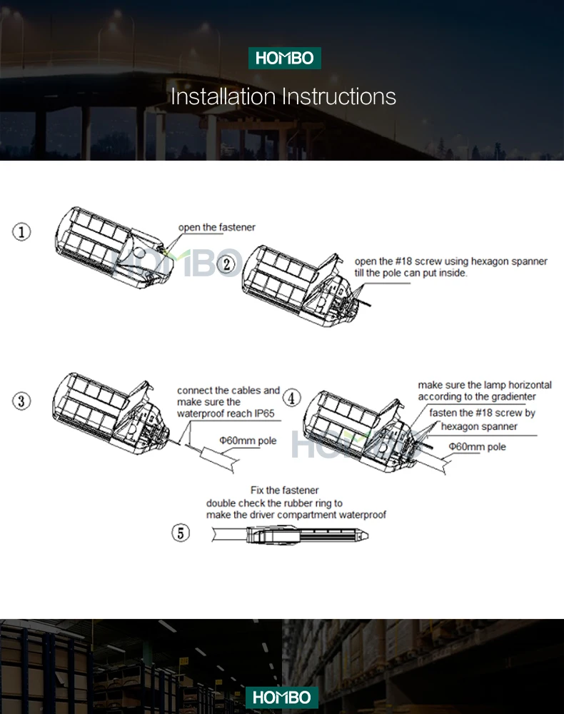 HOMBO ce rohs china manufacturers 5 years warranty decorative waterproof street light for street 90w - ANKUX.COM