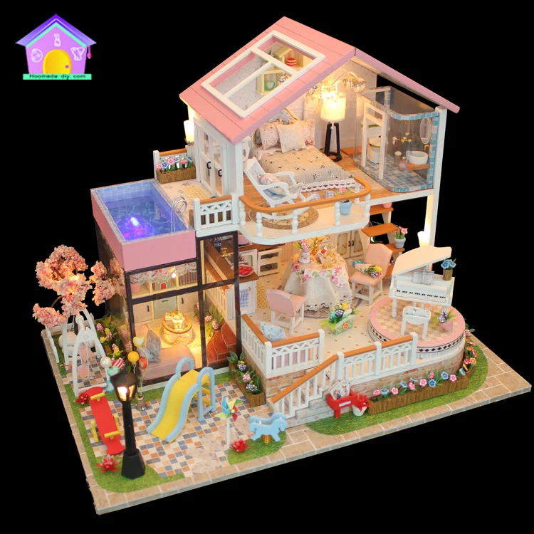 factory price wooden doll house in furniture toy set
