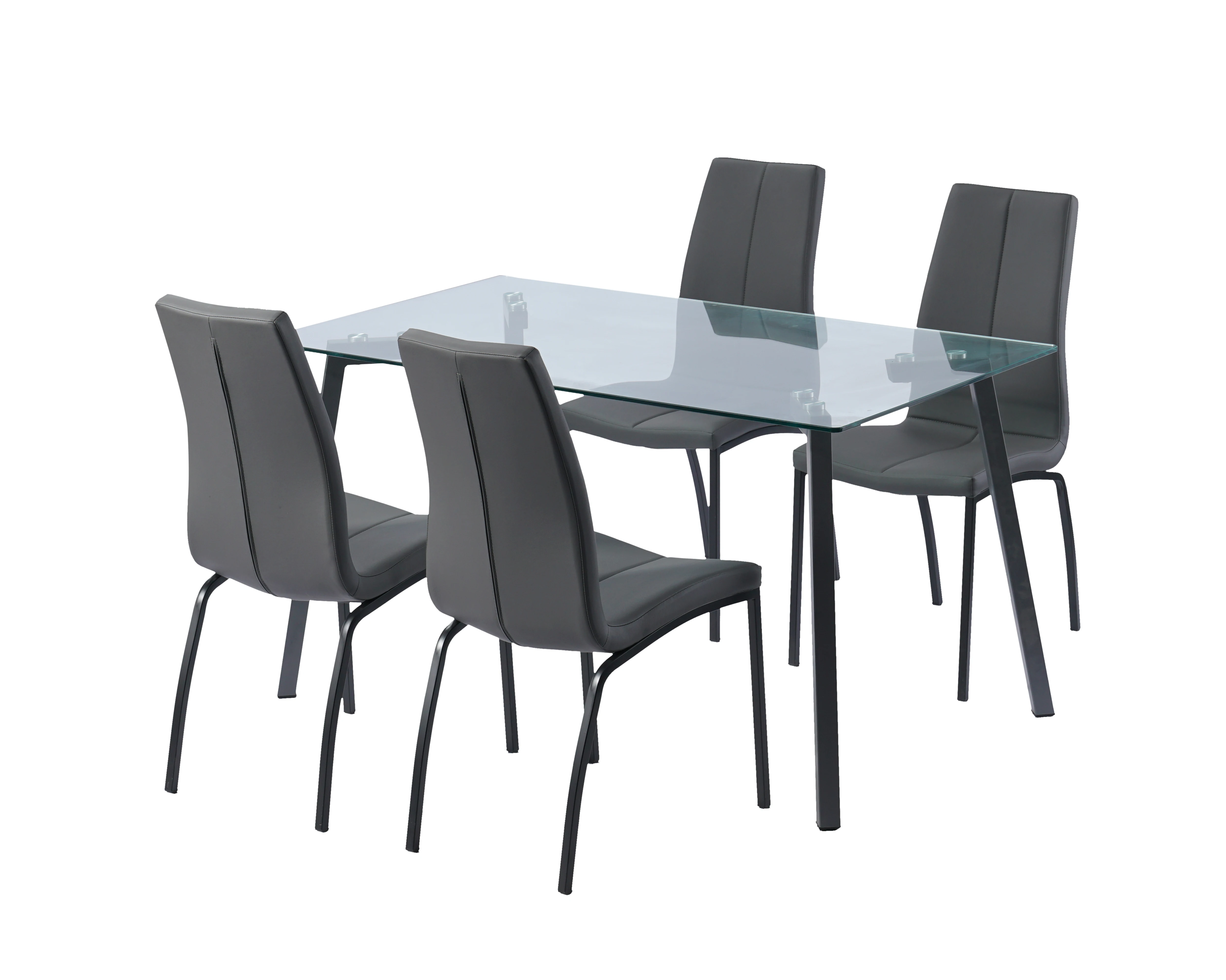 Free Sample Cheap Classic 4 Seater Modern Fiber Glass Top Dining