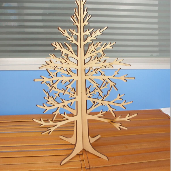 Unfinished Natural Laser Cut Wooden Tree Christmas Ornaments T Bulk Style Can Be Customized 