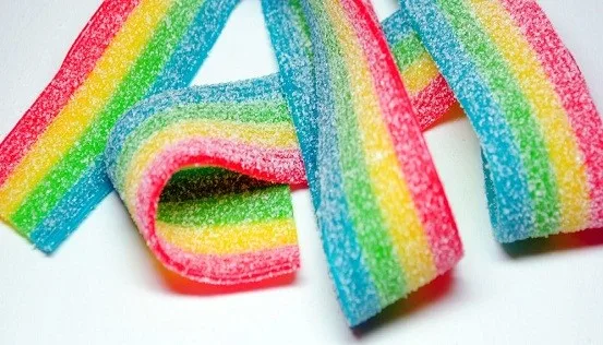 halal sugar coated licorice candy sour belt multi color soft