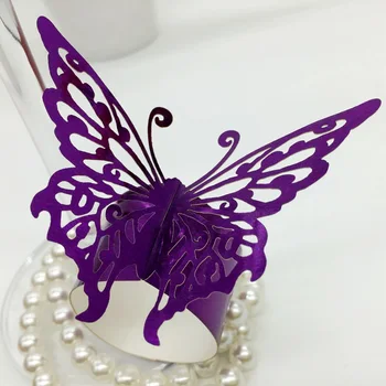 Purple Erfly Shape Laser Cut Paper Party Table Decoration Purple Erfly Shape Laser Cut Paper Party Table Decoration Towel Holder Napkin Ring