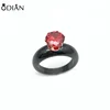 Black Ceramic Rings Plus Big Cubic Zirconia For Women Engagement Rings Jewelry