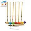 Classic outdoor 6 player children wooden croquet mallet for garden W01D018