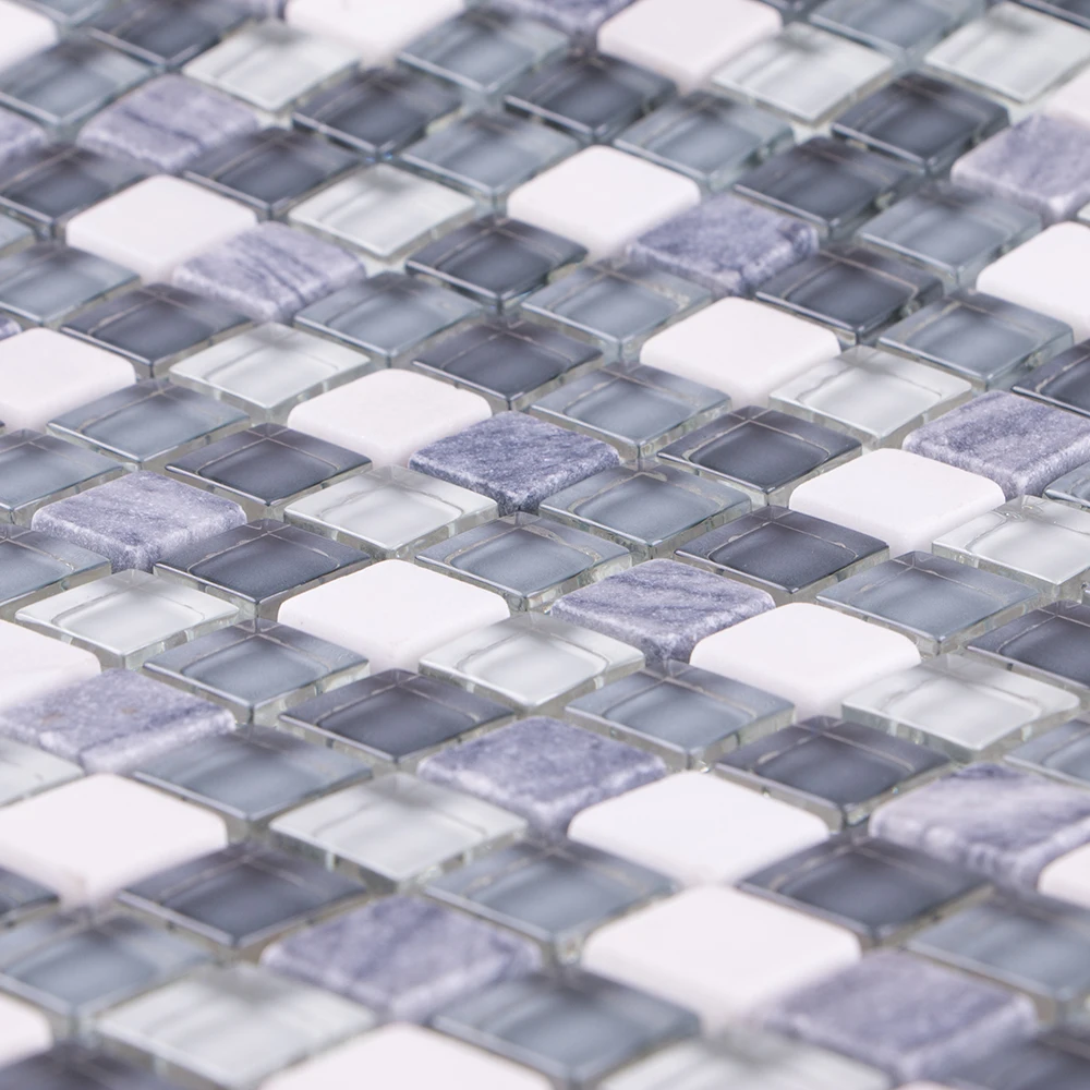 Italian handmade grey marble tile stone mozaic kitchen glass backsplash mosaic wall decor