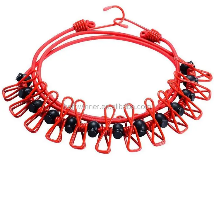 Elastic Bungee Cord With Metal Clips For Clothesline,Nayu3 3m/5m