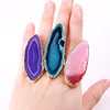 Yase Yiwu company manufacturers shenzhen factory wholesale semi-precious stone agate jewelry natural agate slices rings