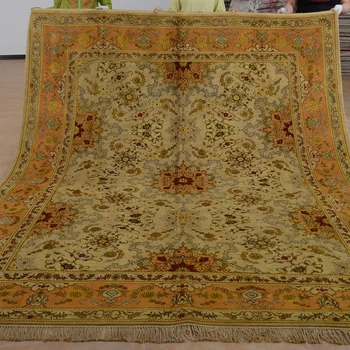 Antique Washed Persian Rug Wool And Silk Area Gold Orange Best Antique Washed Persian Rug Wool And Silk Area Gold Orange Best Rugs