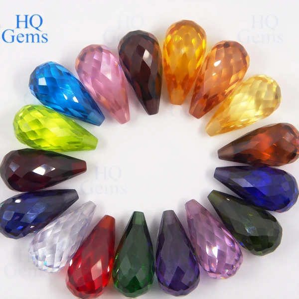 Waterdrop Gemstone Yellod Gold Drop Glass Diamond Cut Glass Gems Buy