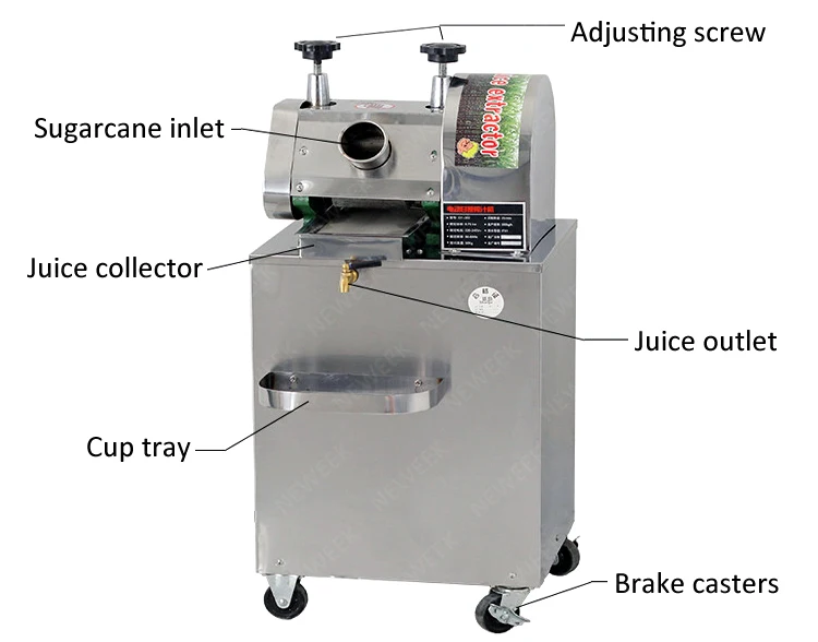 NEWEEK 3 roller electric sugarcane juice machine sugar cane juicer
