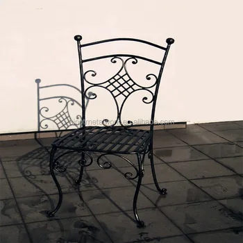 Wrought Iron French Dining Chair Metal Frame Decorative Chair