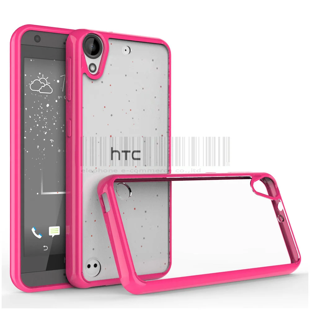 ^ bumper clear transparente de silicona funda plata HTC Desire 10 Lifestyle