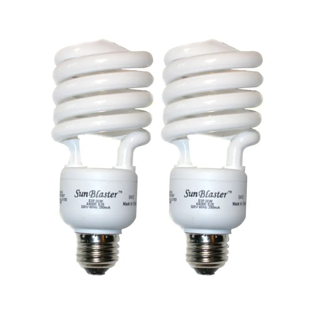 SunBlaster CFL Self ballasted Propagation lamp, 6400K Light Spectrum, 26 Watt, Fits Standard Size Light Socket (2 Pack)