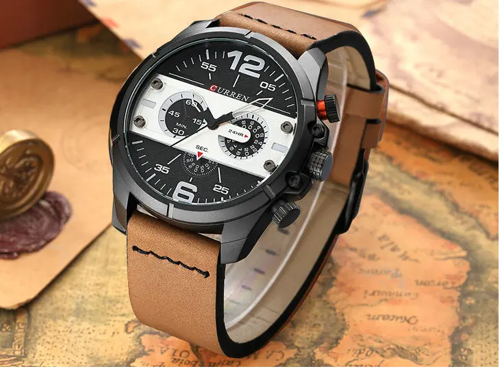 Curren Reloj De Pulsera De Cuarzo Para Hombre Cronógrafo De Pulsera Informal De Cuero Genuino Para Negocios 8259 Buy Reloj De Pulsera Curren 8259 Para Hombre Reloj De Pulsera Curren Impermeable Reloj De Cuarzo De Lujo Para Hombre Product