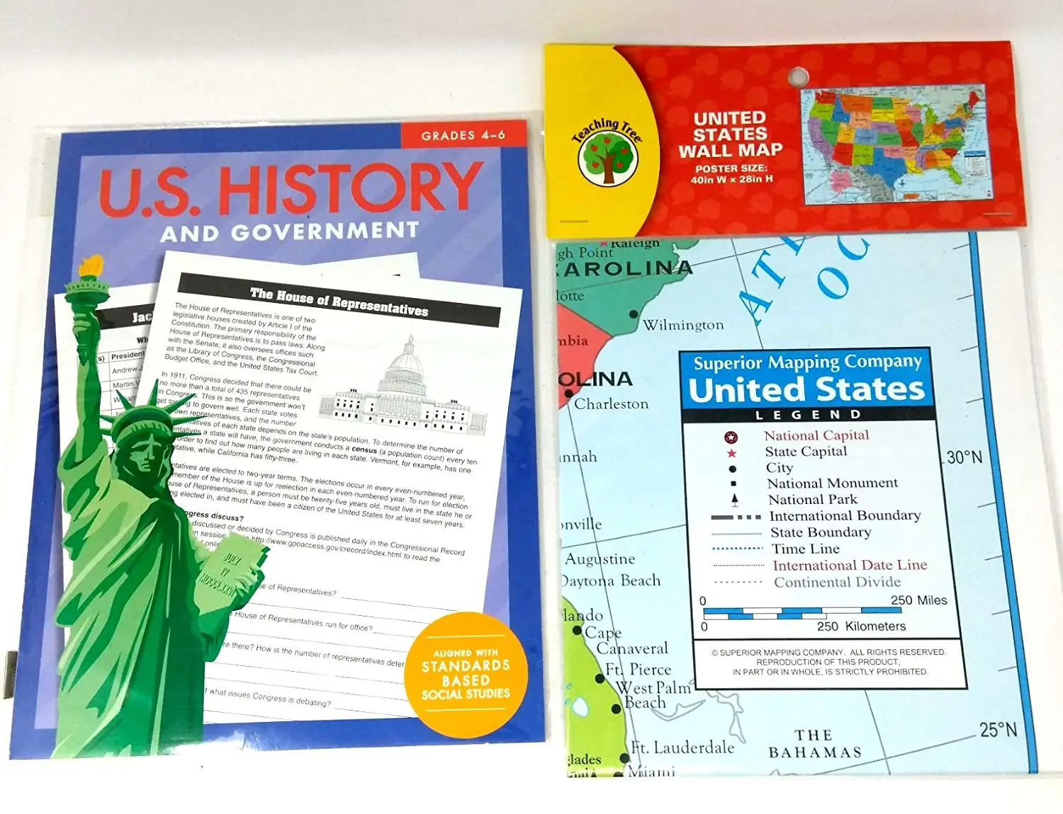 Back to School Teens Middle High Elementary School Classroom Teacher Supplies Supply Teaching Tree US Wall Map United States Wall Map