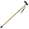 Folding aluminum golden elderly lightweight telescopic walking stick with wood head