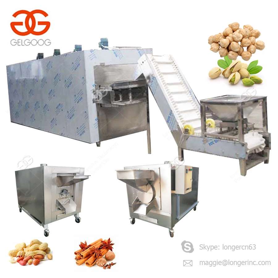 Fully Automatic Chickpea Sunflower Seeds Roaster Machinery Peanut