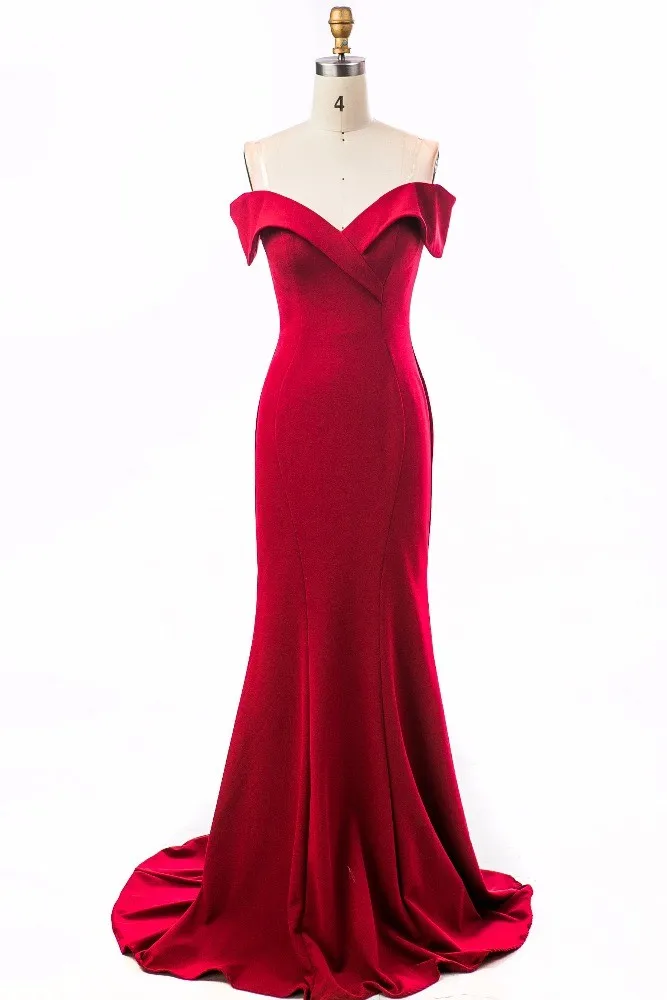 red color long gown