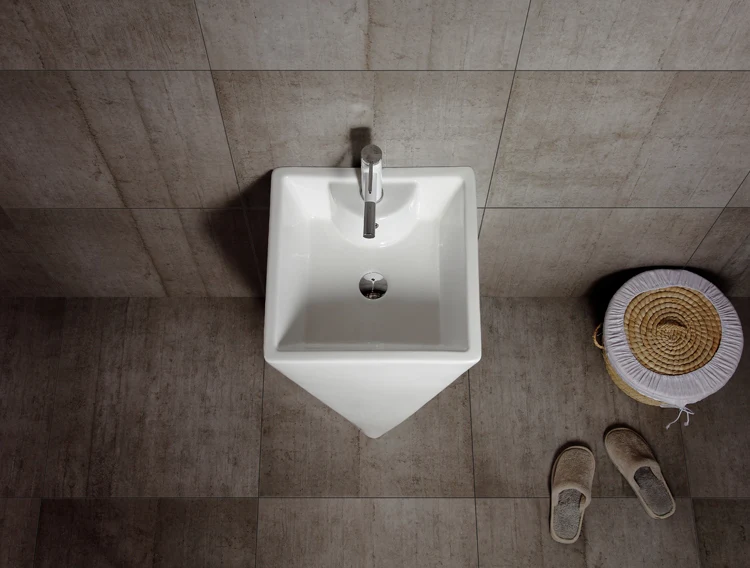 Diamond Design Hight Quality One Piece  Bathroom Ceramic Wash Basin  C-134
