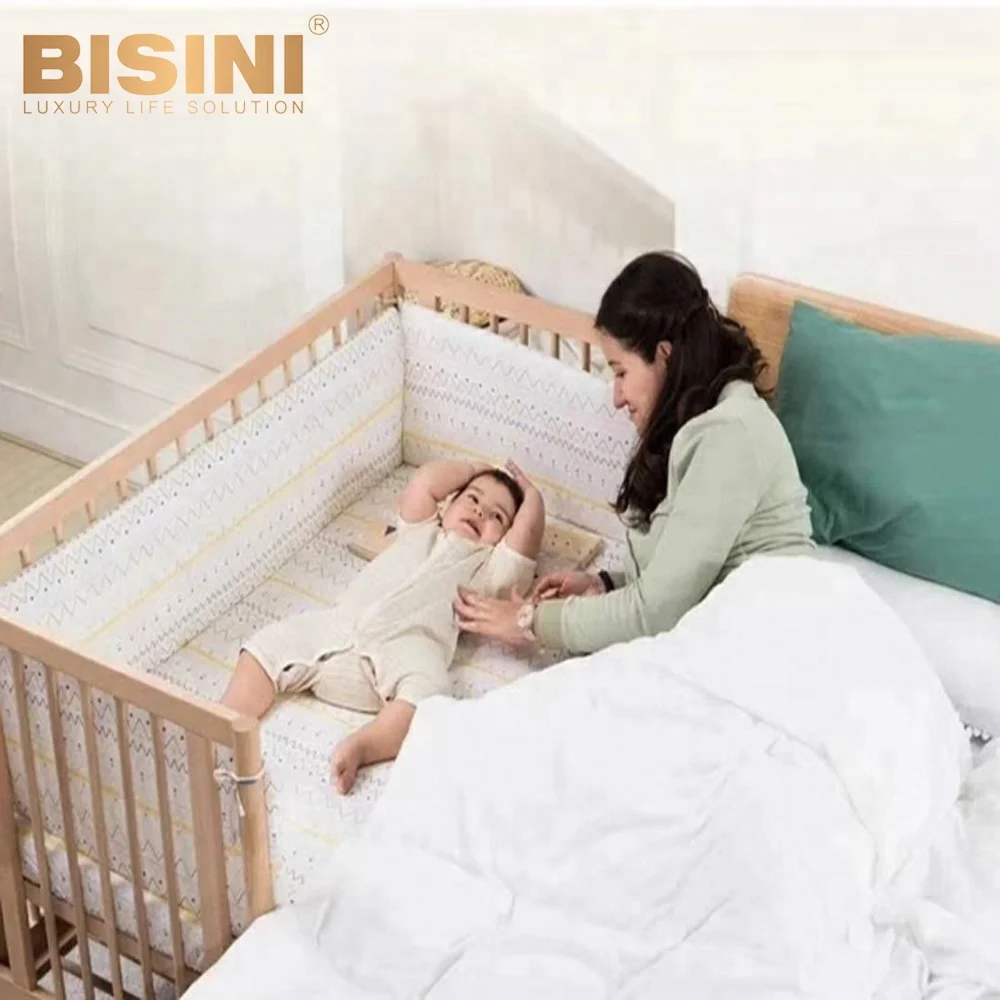 Bisini Japanese Styled Adult Crib Solid Wooden Antique Baby Cribs