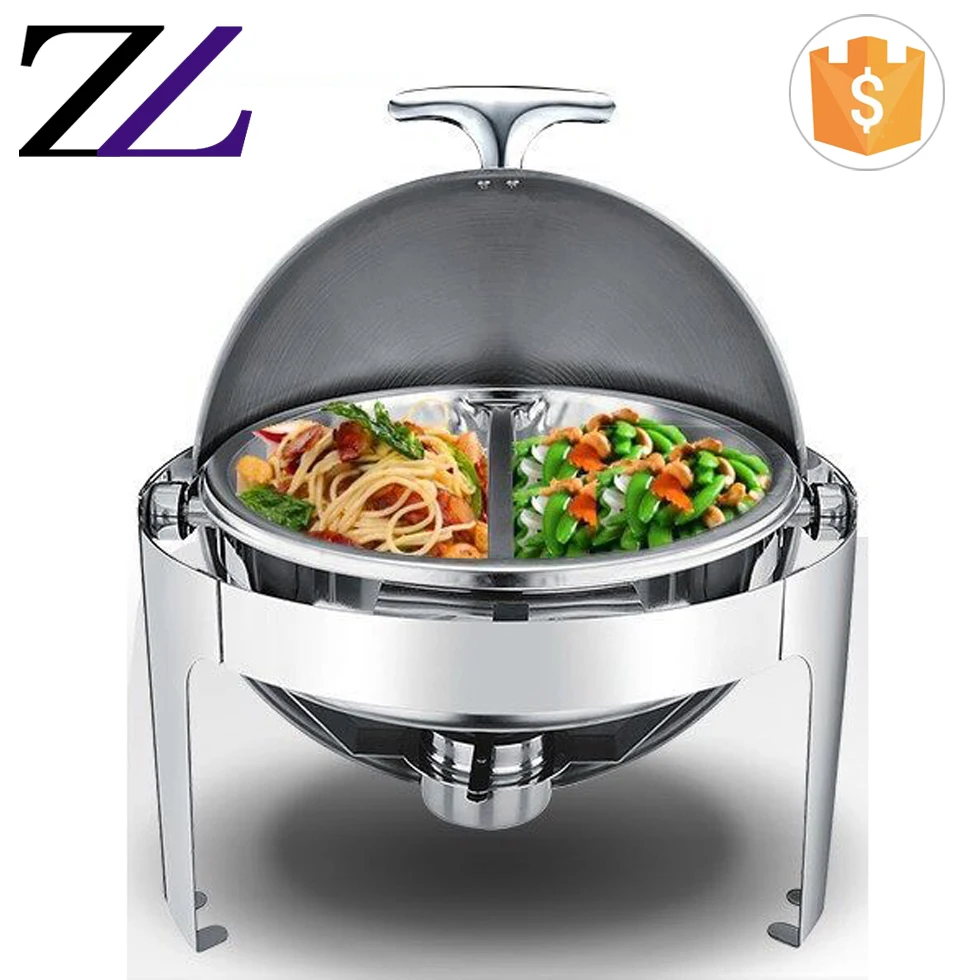 Roll Top Shafing Dish Silver Plated Gn 1/2 Food Pan Chafer Set Cheap 6l