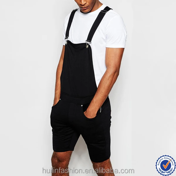 black overalls mens shorts
