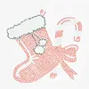 Wholesale Christmas Sock Rhinestone Transfer Iron On Hotfix Gem Crystal Motif Iron-On Patches