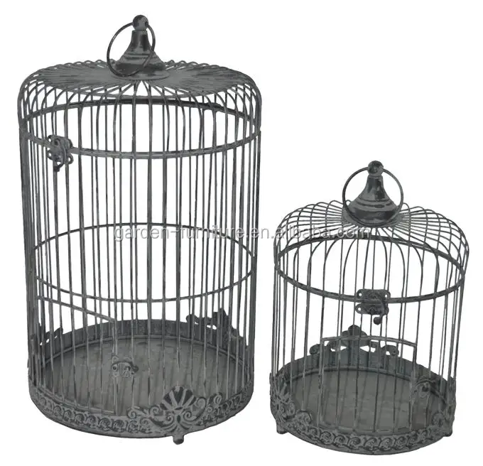 Handmade Garden Decor Round Victorian Style Vintage Set Of 2 Bird Handmade Garden Decor Round Victorian Style Vintage Set Of 2 Bird Cages Decorative Metal