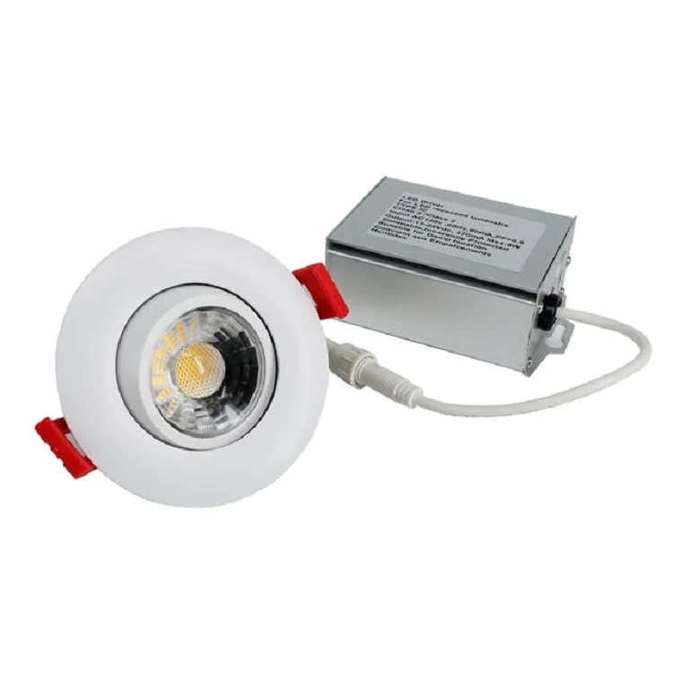ETL trimless led rotating  gimble downlight housing adjustable recessed round ultra thin indoor ceiling cob down light