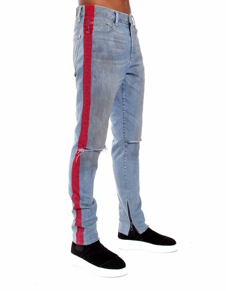 blue jeans red stripe