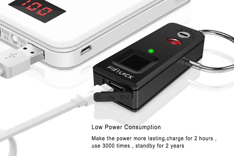 Fingerprint Padlock with USB Charger