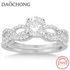 twisted infinity diamond setting 925 sterling silver engagement bridal ring