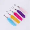 New gift fur rabbit hair long strip key chain fake fluff False plush Ladies car key chain Bag accessories