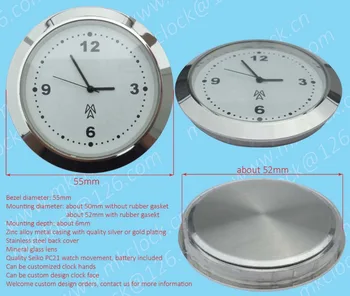 55mm clock insert clock fit up Seiko movement quartz clock insert watch ...