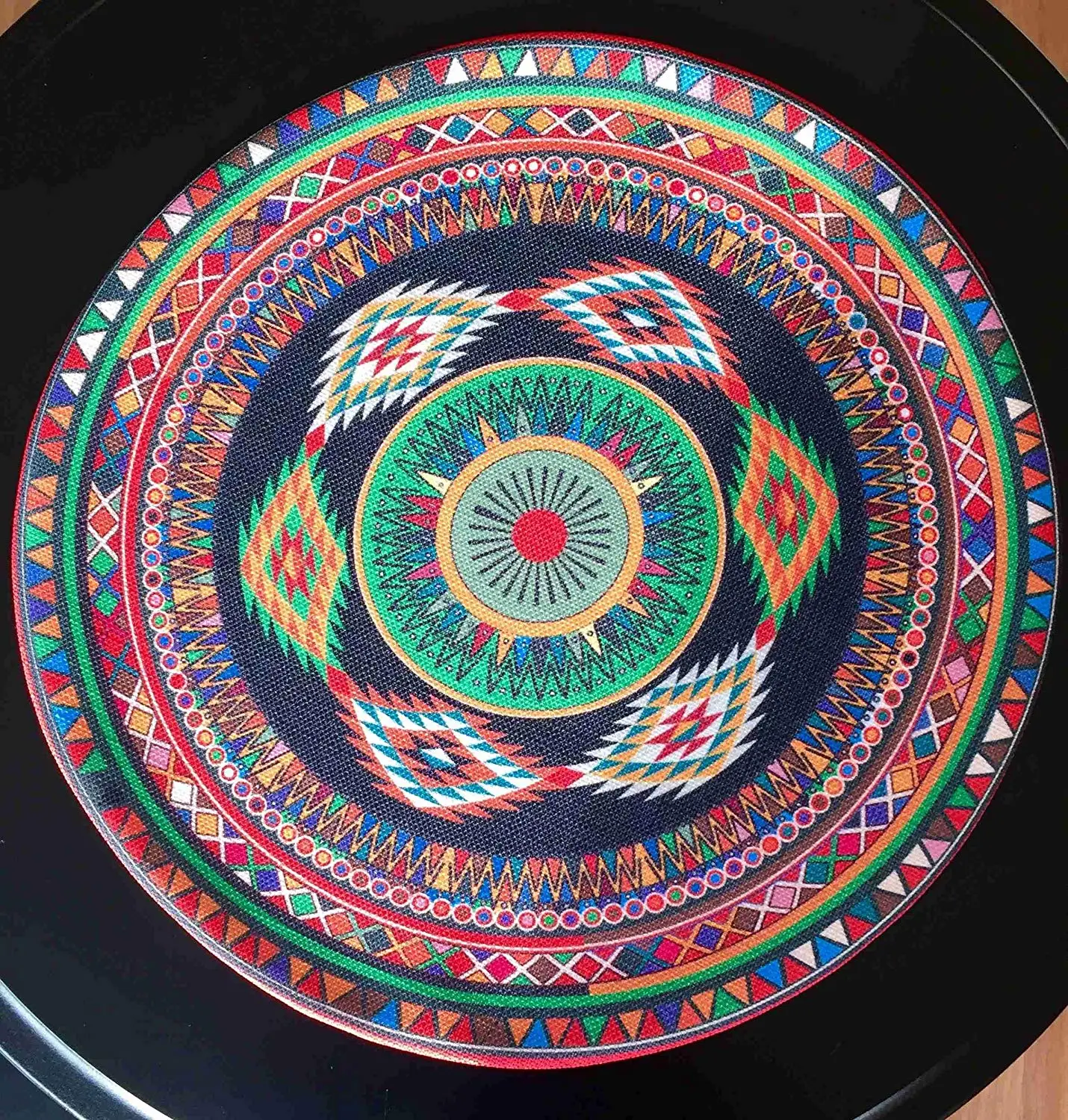 TekgulDesign Egypt Placemats,%100 Polyester, Handmade, Diameter: 35cm (14”), Crease Resistant and Stain-Proof Fabric, Modern and Colorful Ultra HD Graphics.