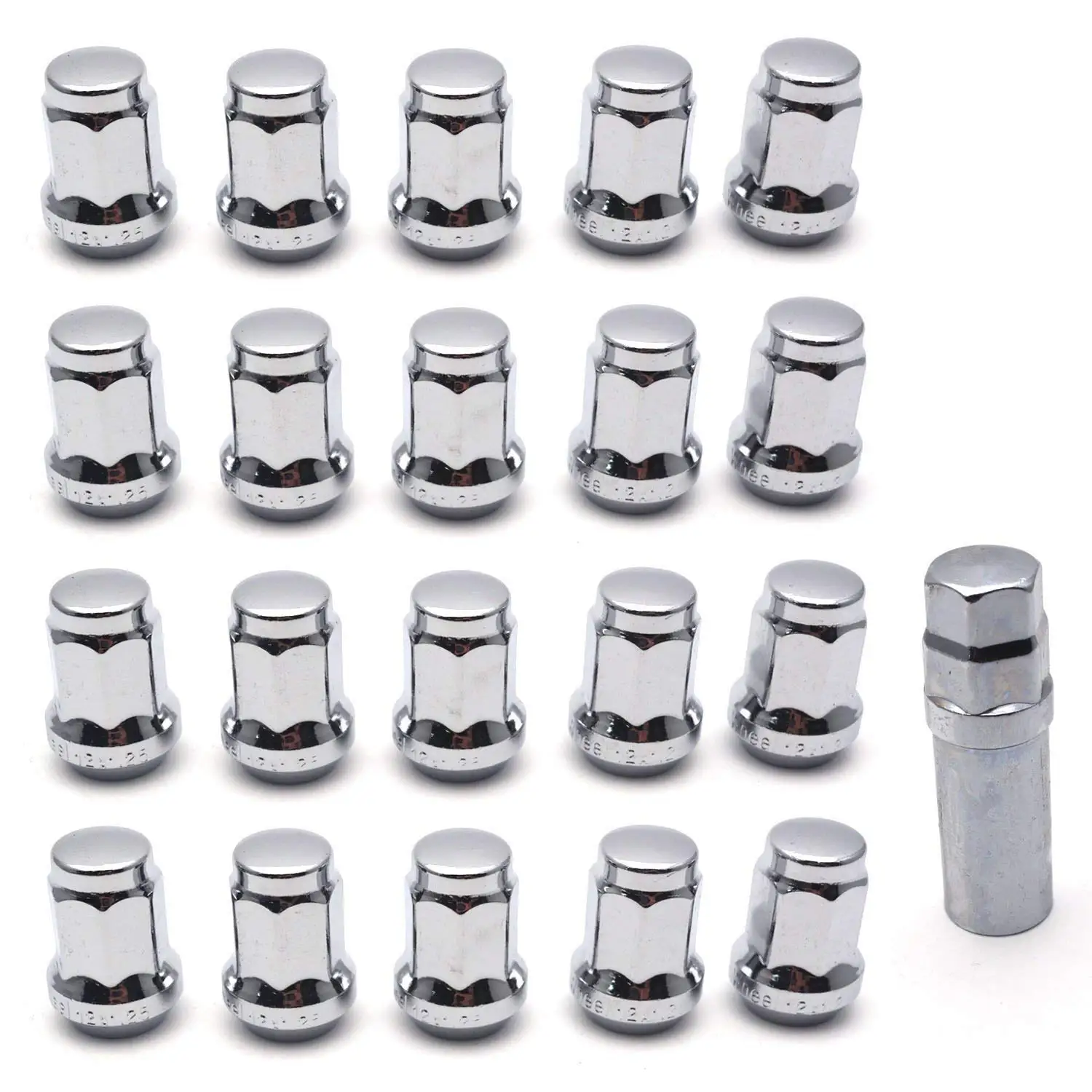 20 PC RED STEEL CLOSED-END LOCKING HEPTAGON LUG NUTS FOR WHEELS//RIMS 12X1.5 E