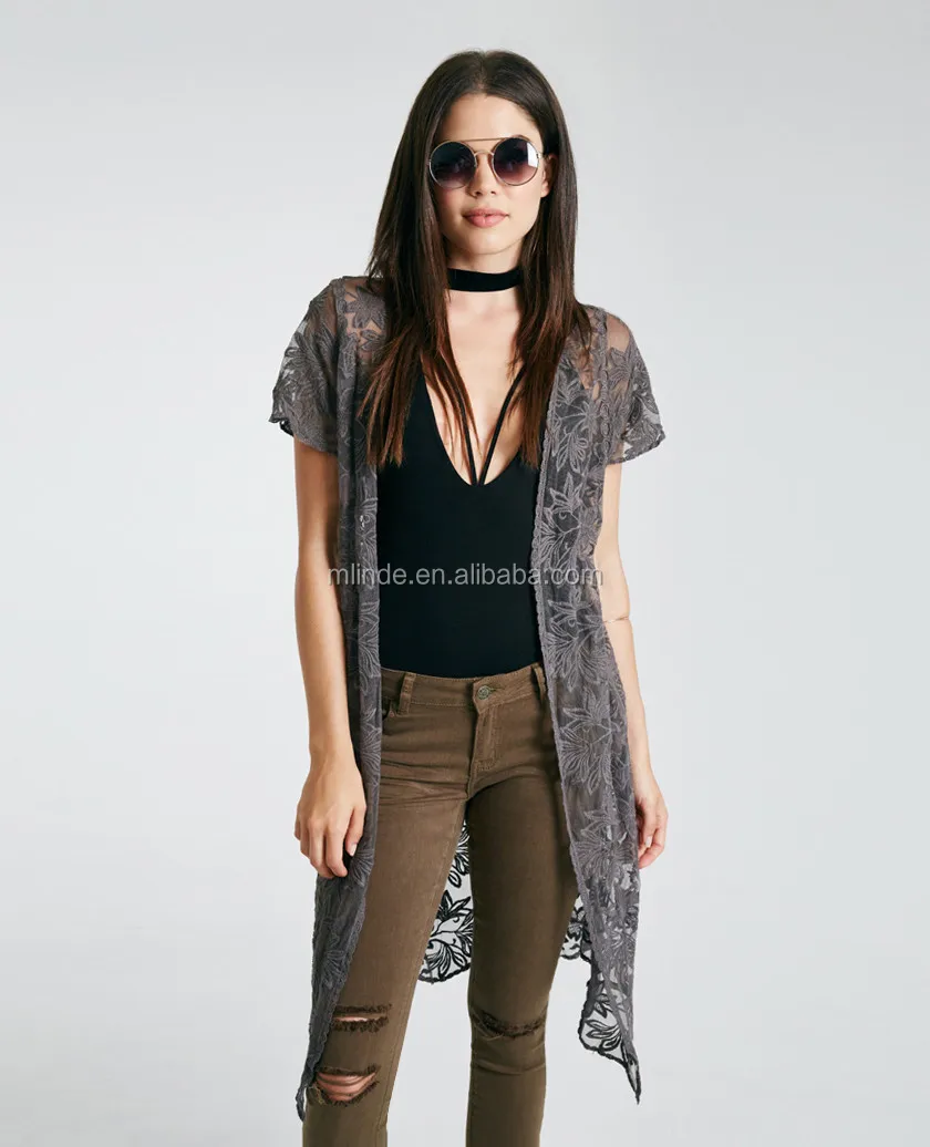 Women's long sheer duster Clearance