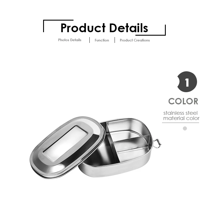 Kitchen Gadgets Stainless Steel Compartment Reusable Takeaway Student