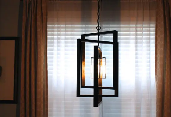6.3-13 Geometric Rectangular Midcentury Modern Chandelier Pendant Light ...