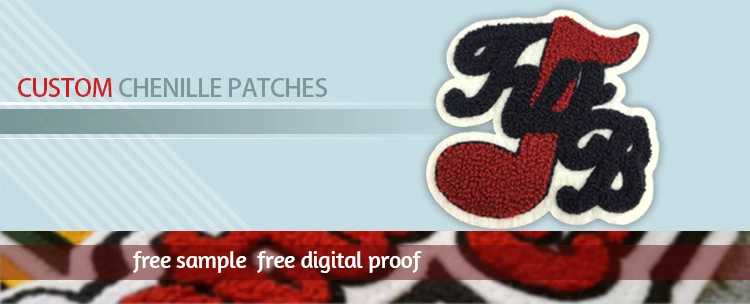 Custom 2018 hot sale  letter combination chenille embroidery patch