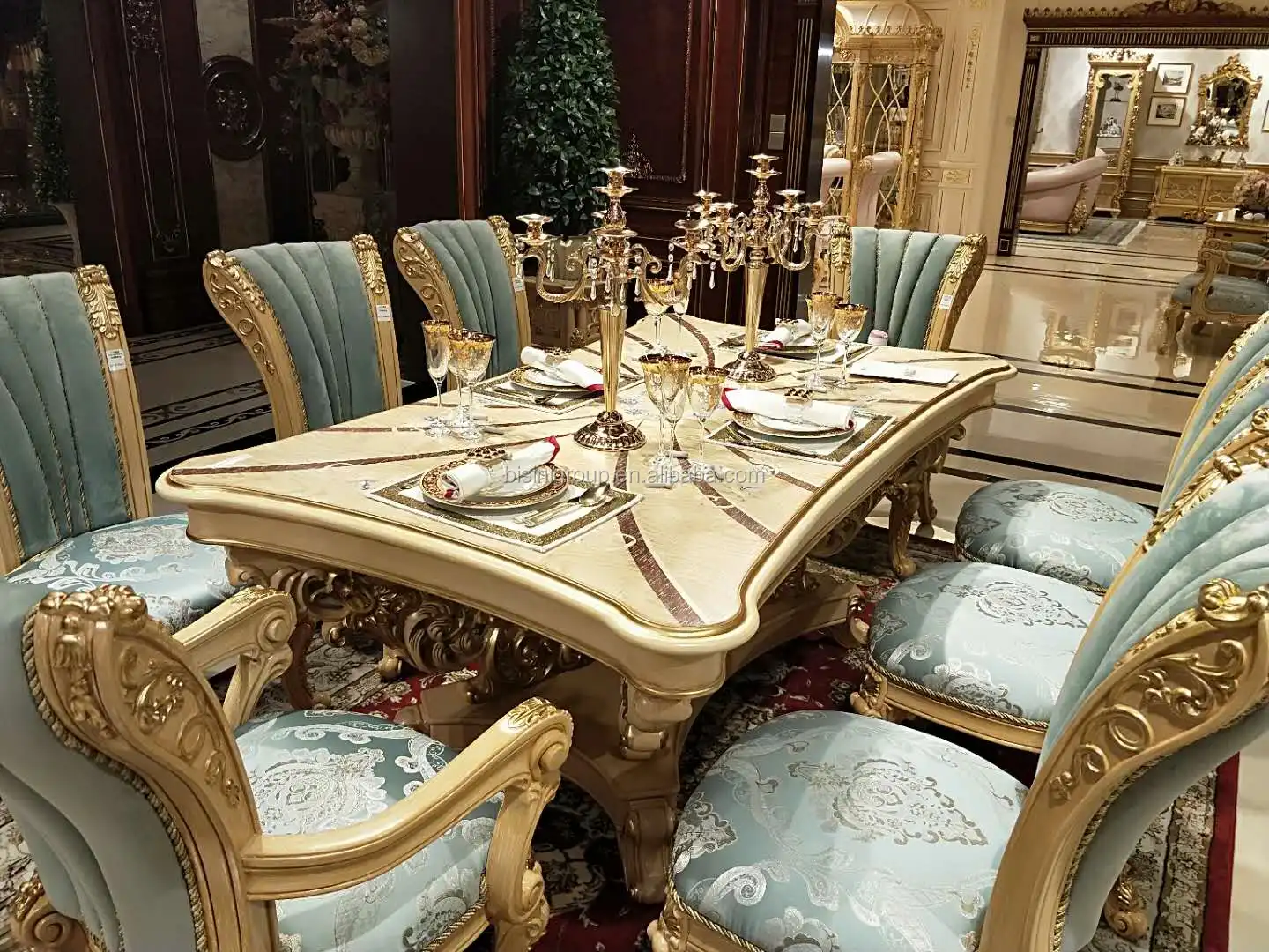 Bisini Court Style Luxury Dining Room Sets,European Style Dining Table
