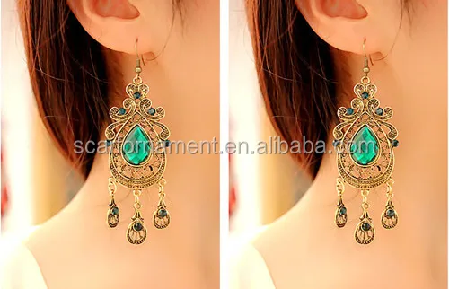 Per Recommend Fancy Vintage Palace Emerald Drop Chandelier Per Recommend Fancy Vintage Palace Emerald Drop Chandelier Earrings Indian Jodkhaakbar Bridal For Women