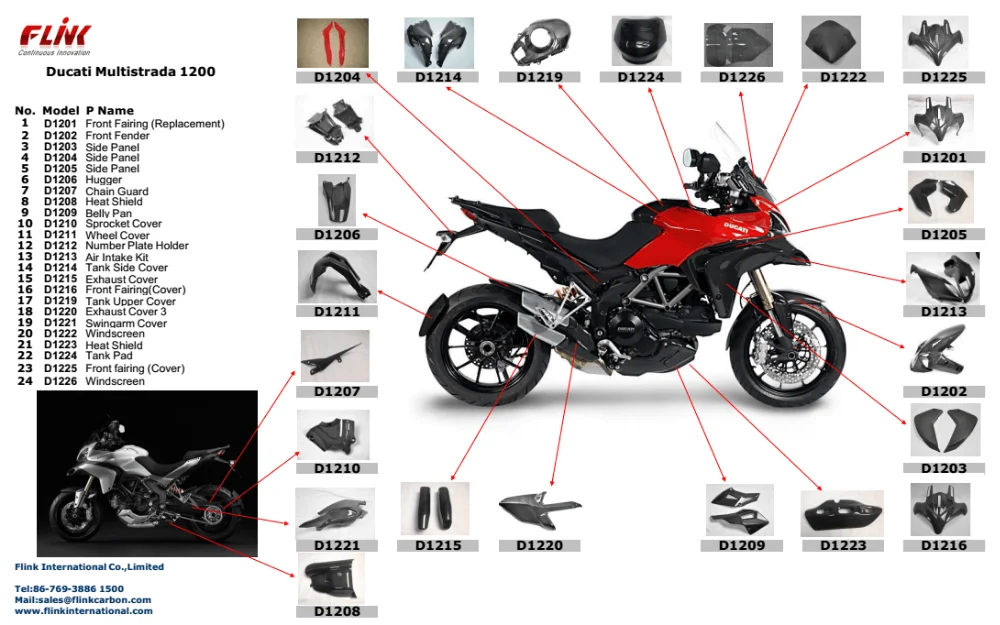 Motocicleta partes do corpo de fibra de carbono para ...