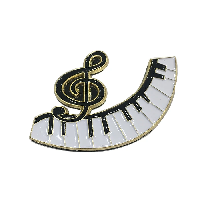 定制钢琴音乐软珐琅别针徽章翻领别针镀金