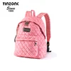 women casual quilting nylon school backpack