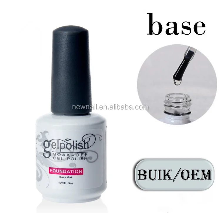 Nails Supplies Hot Selling 15ml Soak Off Nails Gel Polish Top Coat Base