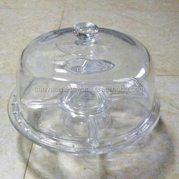 Clear Glass Cake Plate Tray Cake Stand With Glass Cover Lid Dome ... Clear Glass Cake Plate Tray Cake Stand With Glass Cover Lid Dome ...