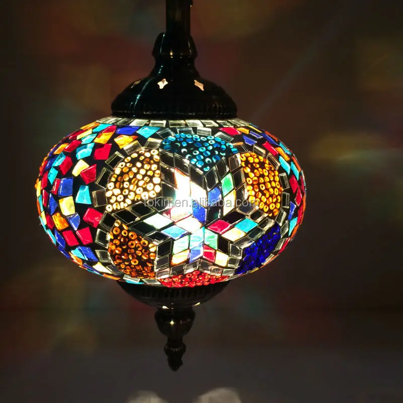 Tokin Beautiful Handmade Turkish Mosaic Lamp Single Ball Hanging Lights for Home and Night Club Decoration