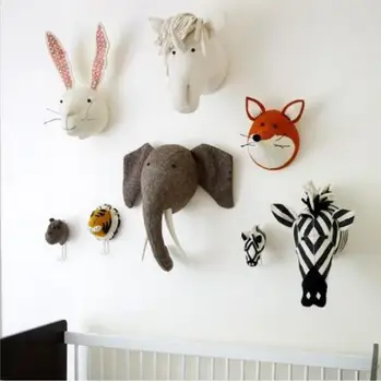 stuffed animal head wall decor