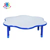 Kids primary school tables and chairs plum flower, adjustable six people round tables and chairs